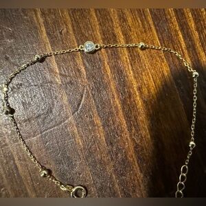 Yellow gold plated Moissanite dot bracelet